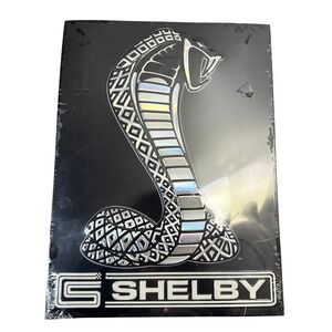 Shelby Cobra Metal Tin Sign Black Holographic Embossed Automotive Wall Decor